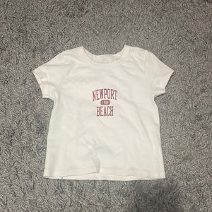 Pacsun, John Galt- Newport Beach 1984 white baby tee